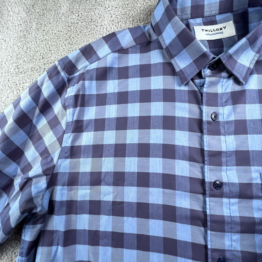 Twillory Plaid Untuckable Performance Button Down… - image 1